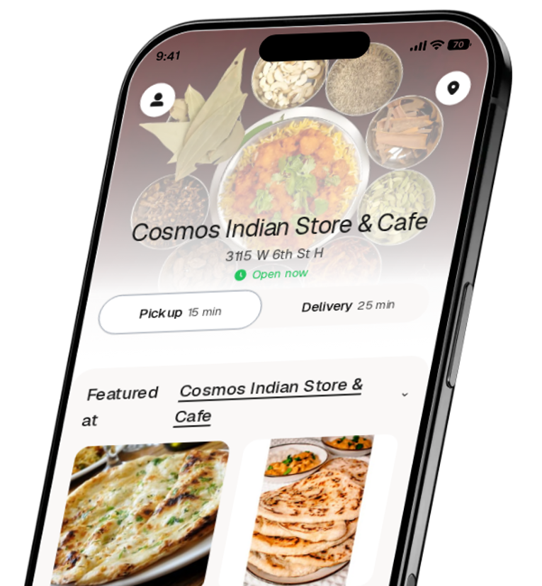 Cosmos Indian Store & Cafe app preview