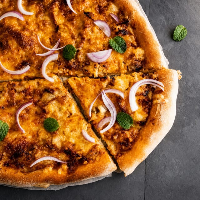 Chicken Tikka Ranch Pizza.