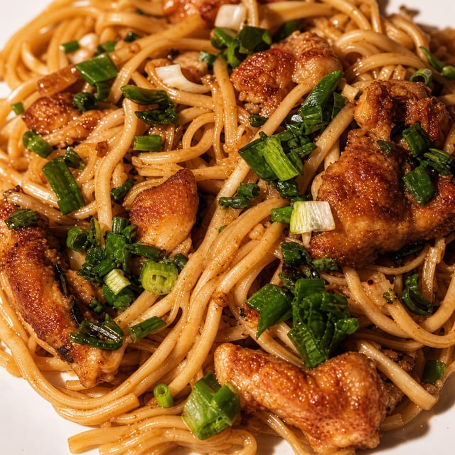 Hakka Noodles Chilli Chicken -Non Vegan.