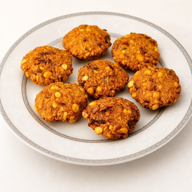 Parruppu Vada (2) AKA Dal vada - Vegan, Gluten-Free.