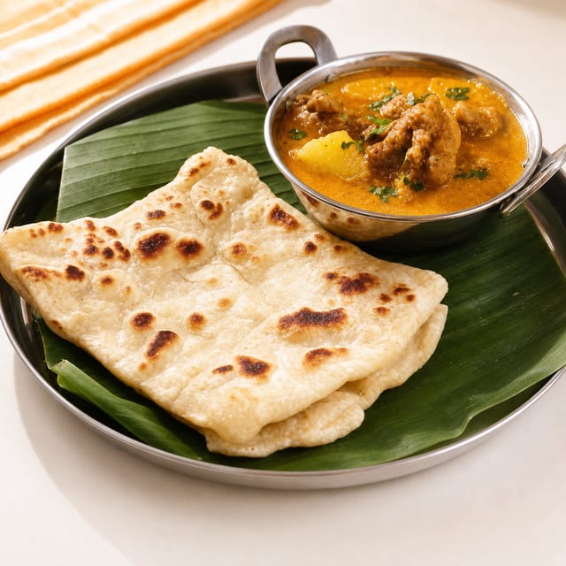 Malabar Paratha w/ Chicken curry - Non Vegan.