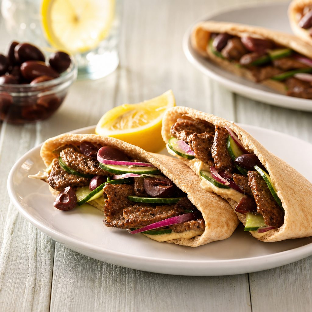 Beef Gyro Pita Wrap.
