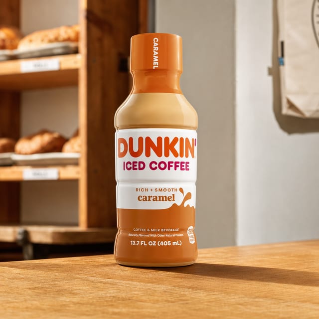 Dunkin Iced Coffee Caramel.