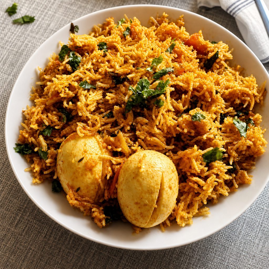 Egg Biryani - Non Vegan, Gluten free.