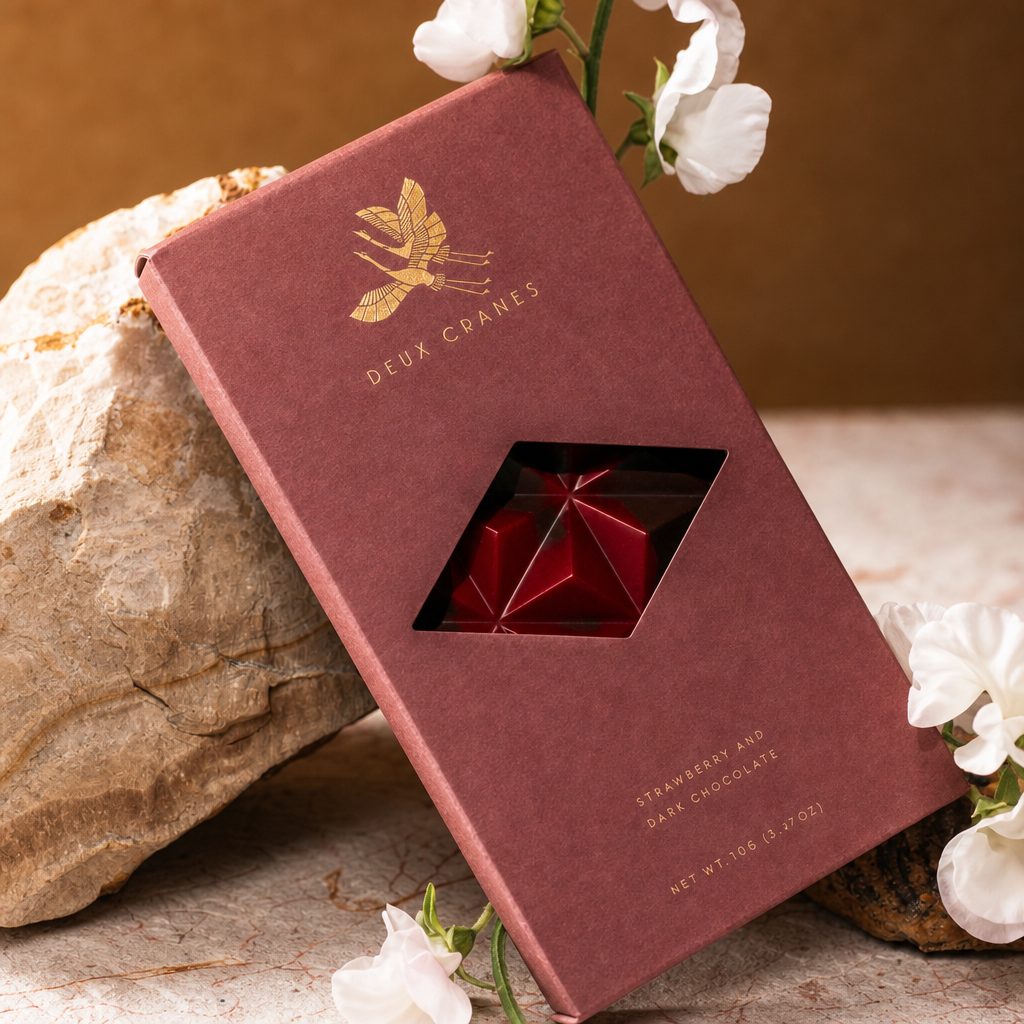 Deux CranesDark Chocolate with Strawberry (Dairy Free).