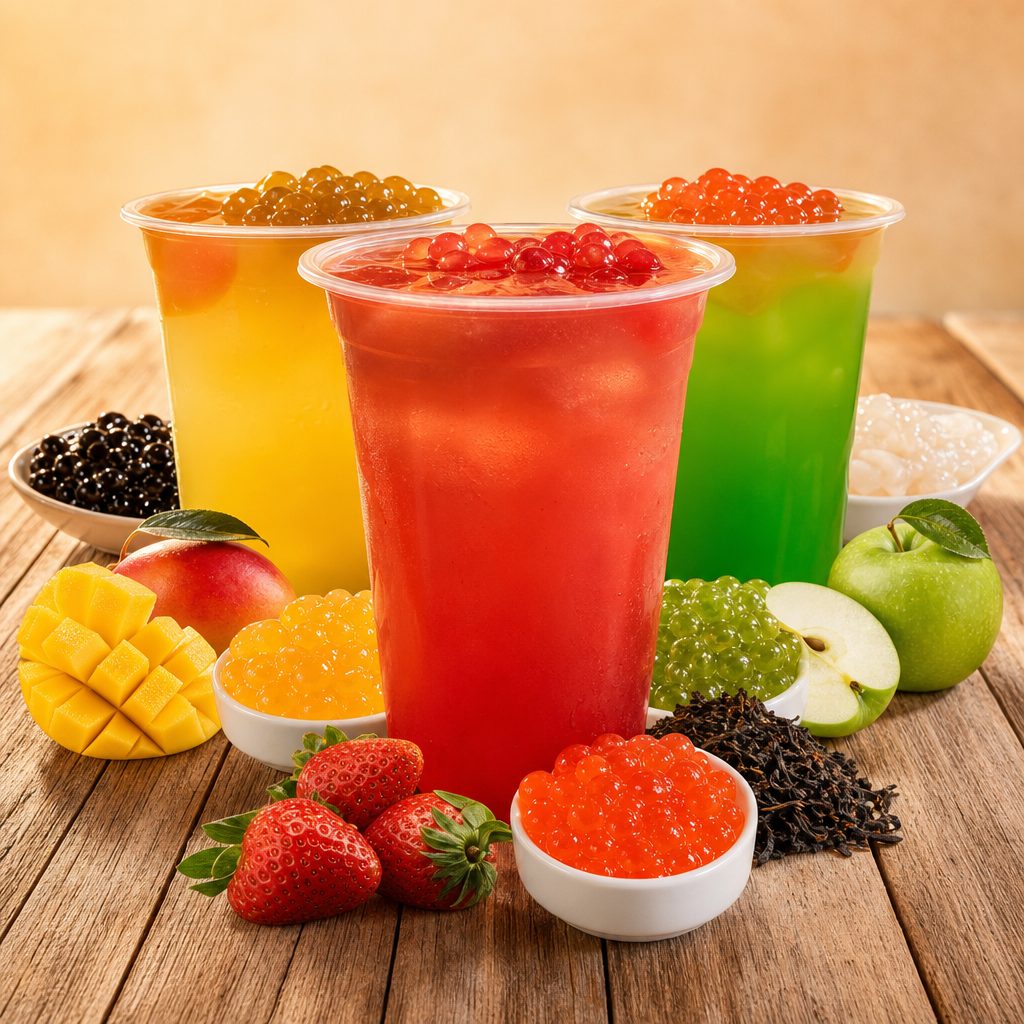 Fruit Tea Boba  AKA  Fruit Bubble tea.