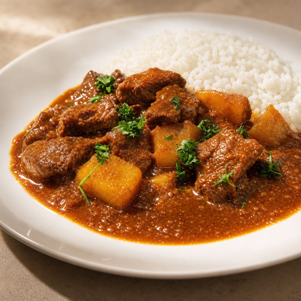 Beef Vindaloo (HOT) (Halal).