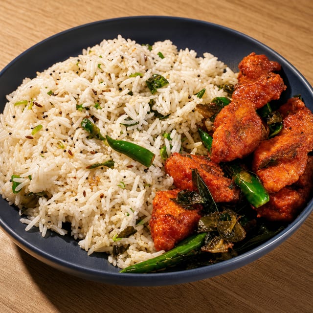 Chicken 65 with aromatic Rice Combo.