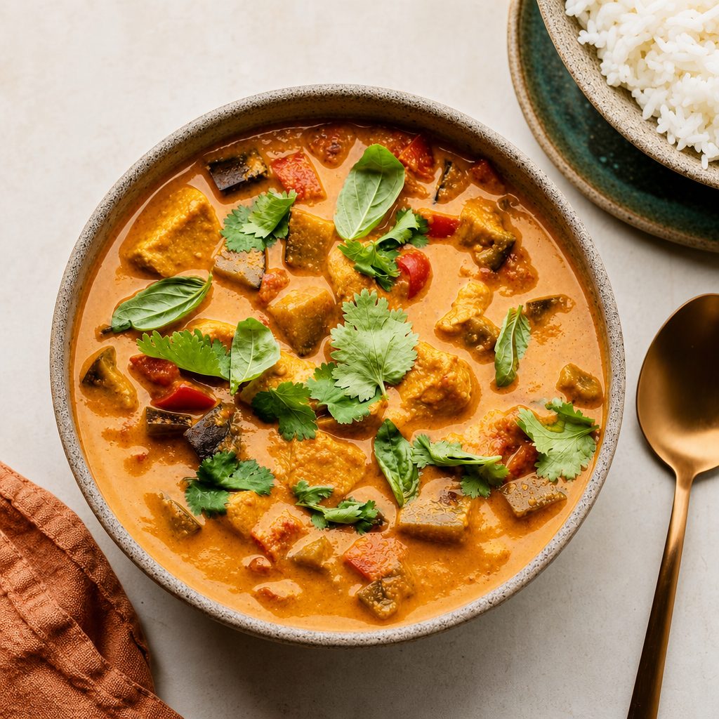 Chicken Thai Red Curry -Halal, Gluten free.