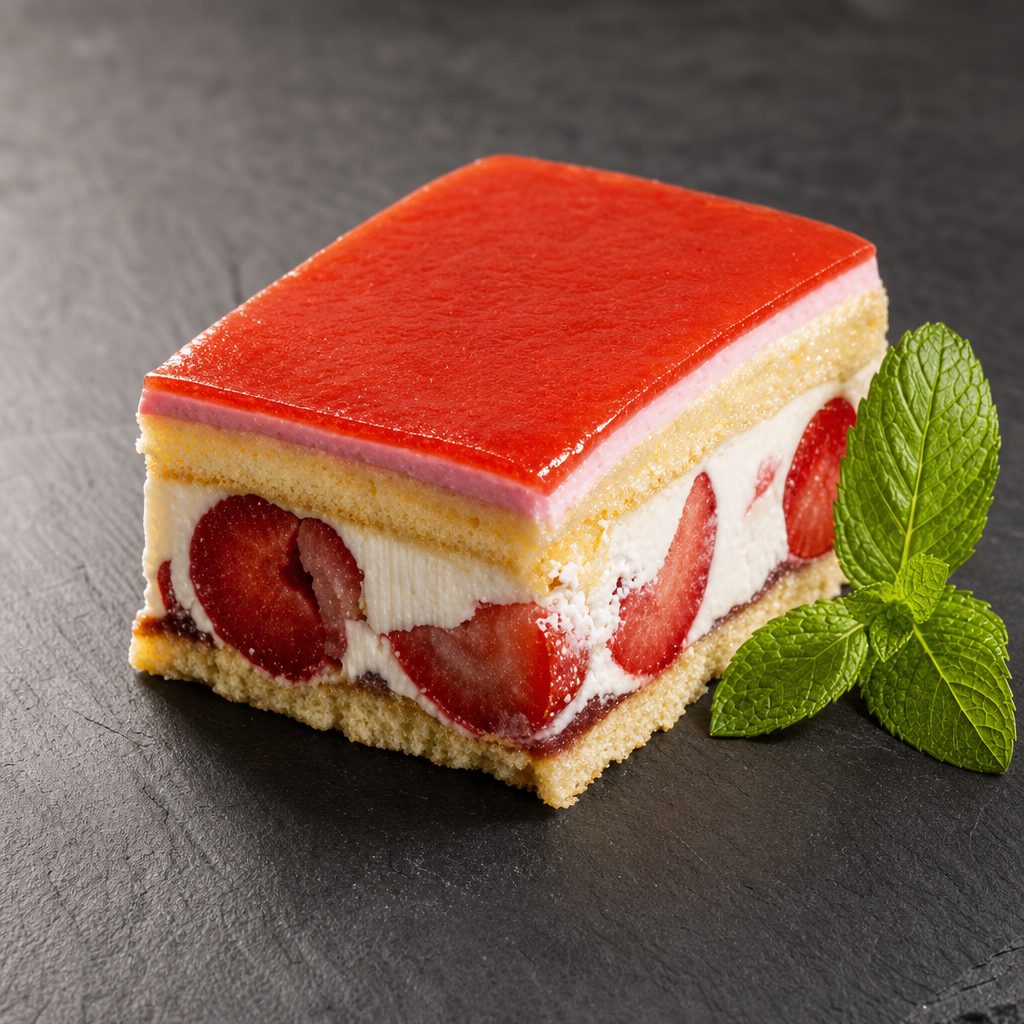 Strawberry stripe cake.