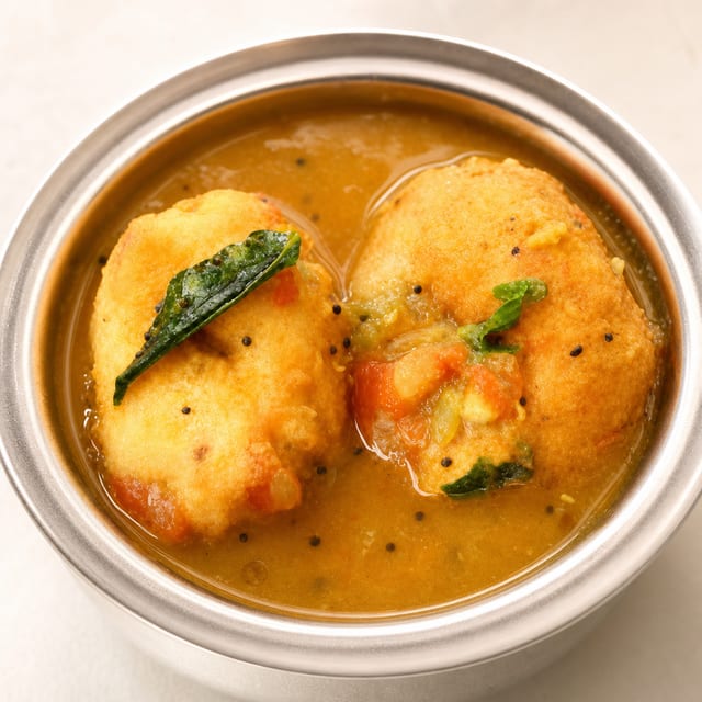 Sambhar Vada (2) - Vegan, Gluten free.
