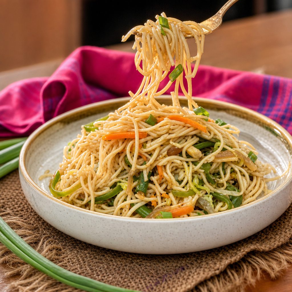 Hakka Noodles (Veg) - Vegan.