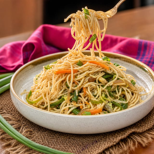 Hakka Noodles (Veg) - Vegan.