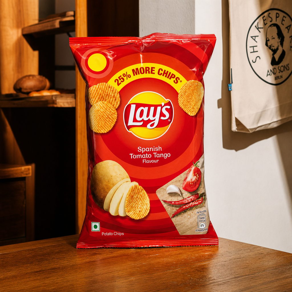 Lays Spanish Tangy Tomato Chips.