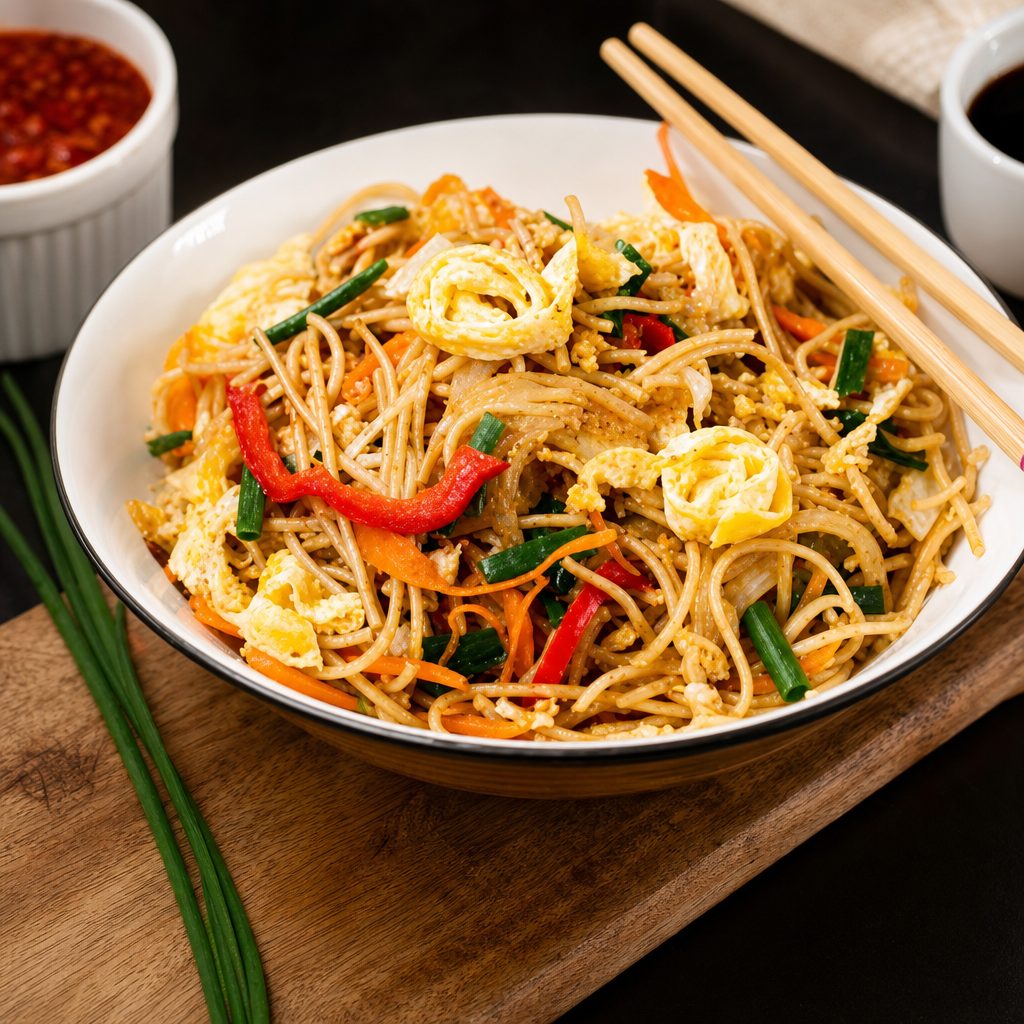 Hakka Noodles (Egg) - Non Vegan.