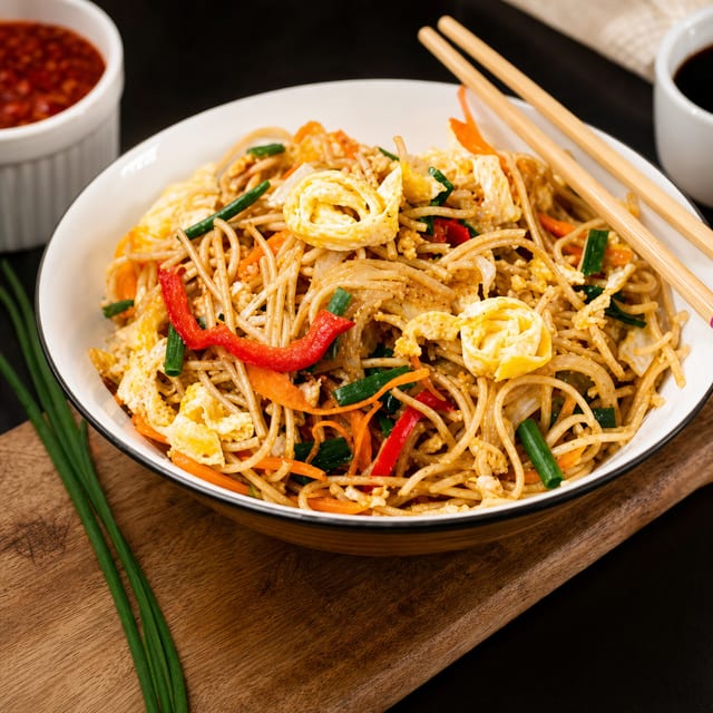 Hakka Noodles (Egg) - Non Vegan.