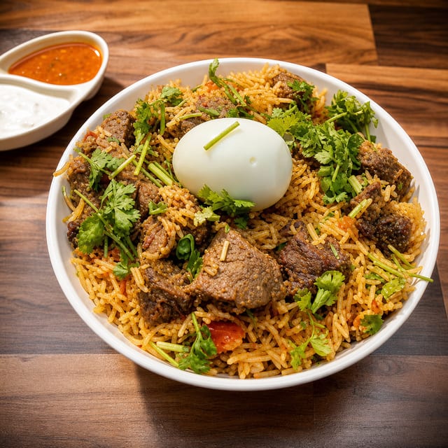 Beef Biryani (Halal) - Non Vegan.