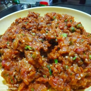 Baingan Bharta - Smoked Eggplant Mash with Spices - Vegan, Gluten free
