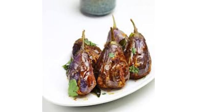 Stuffed Eggplant fry AKA Gutti Vankaya stuffed Fry - Vegan